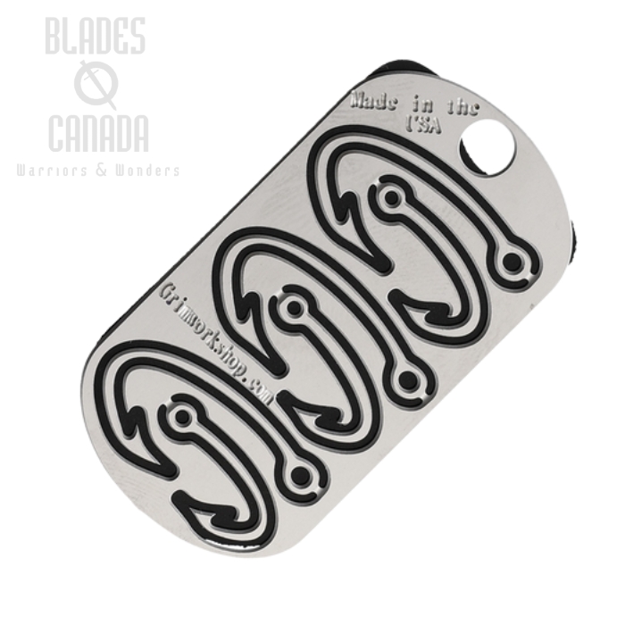 Grim Workshop Survival Fishing Hook Dog Tag, Stainless Steel, GWFISHTAG