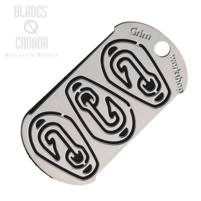 Grim Workshop Survival Hook/Lure Fishing Kit Dog Tag, Stainless Steel, GWDTAGHOOKLURE
