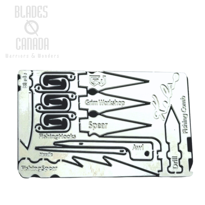 Grim Workshop Kelso Survival Card, Stainless Steel, GWKELSOSIGCRD