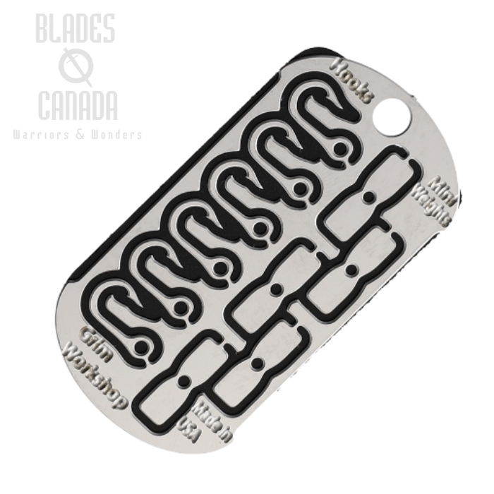 Grim Workshop Survival Mini Hook Fishing Kit Dog Tag, Stainless Steel, GWDTAGMINIHOOK