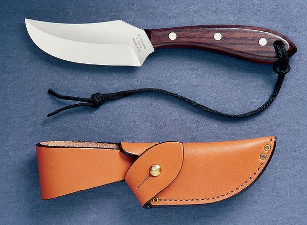 Grohmann Short Blade Skinner Fixed Blade Knife, Stainless, Wood, R103S