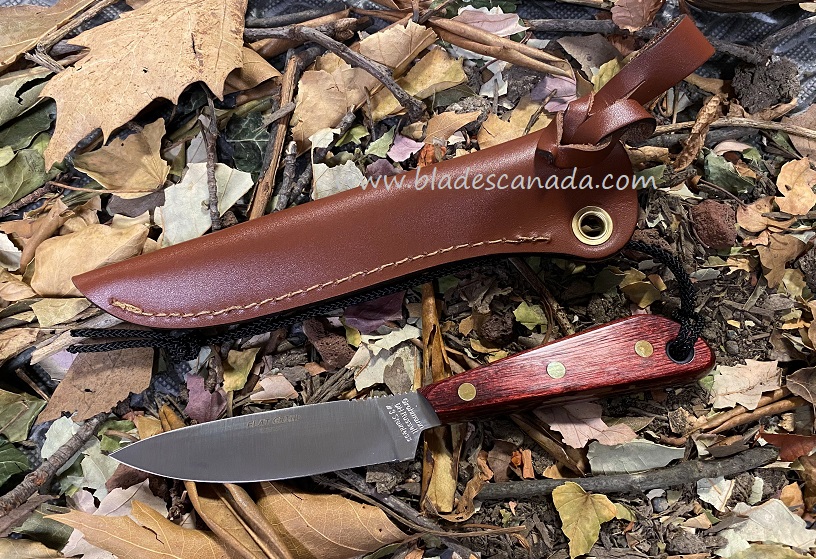 Grohmann X3SF Model 3 Boat Knife Stainless Steel, Flat Grind, Xtra Resinwood w/ Leather Sheath