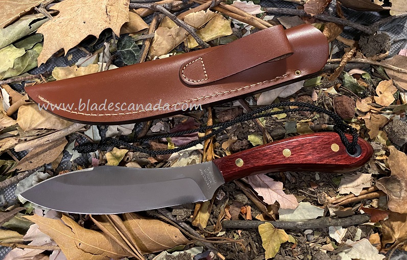 Grohmann X4S Survival Knife Stainless Steel, Xtra Resinwood w/ Leather Sheath