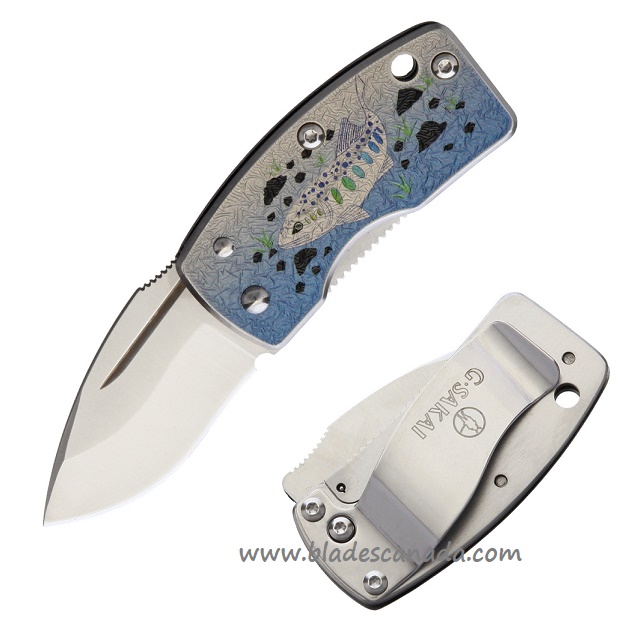 G. Sakai Money Clip Fish Design Framelock Folding Knife, VG10, GS11168