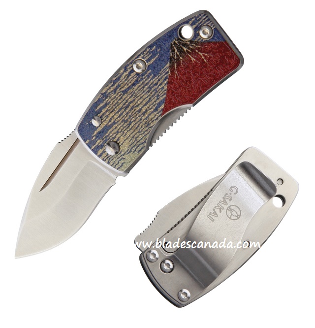 G. Sakai Money Clip Mt. Fuji Design Framelock Folding Knife, VG10, GS11601