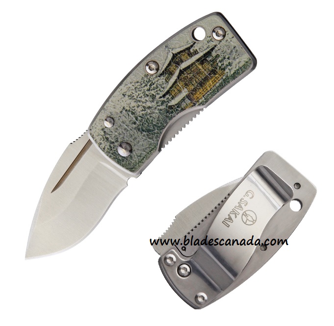 G. Sakai Money Clip Snowed Kinkakuji Design Framelock Folding Knife, VG10, GS11604