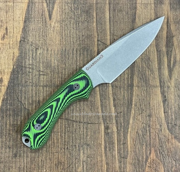 Bradford Guardian 3 Fixed Blade Knife, AEB-L SW, 3D G10 Microtextured Toxic Green/Black, BRAD3FE110A