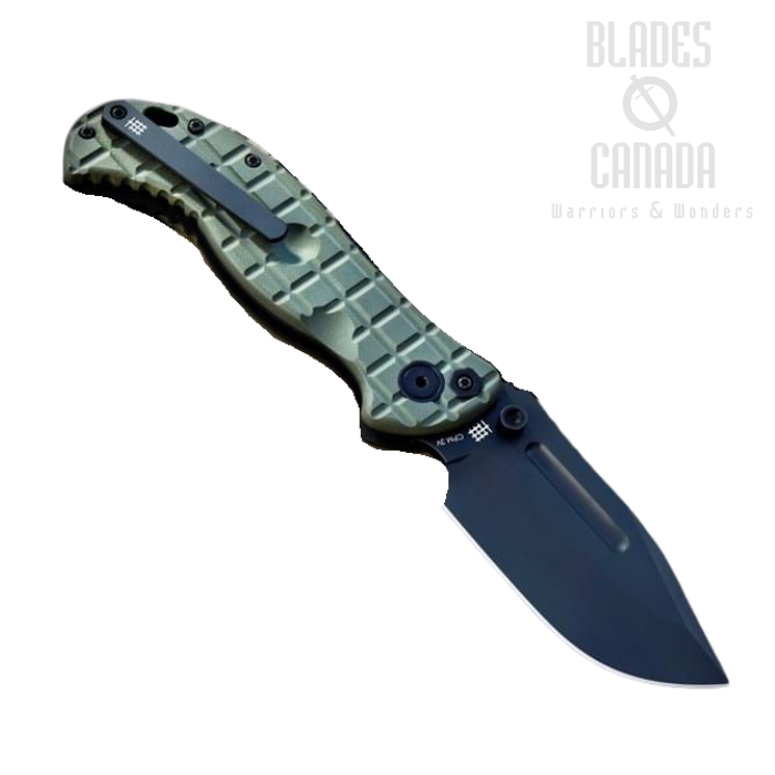 Halfbreed Large Bush Gen 2 Folding Knife, CPM 3V Black, G10 Ranger Green, LBF-01 OD G2