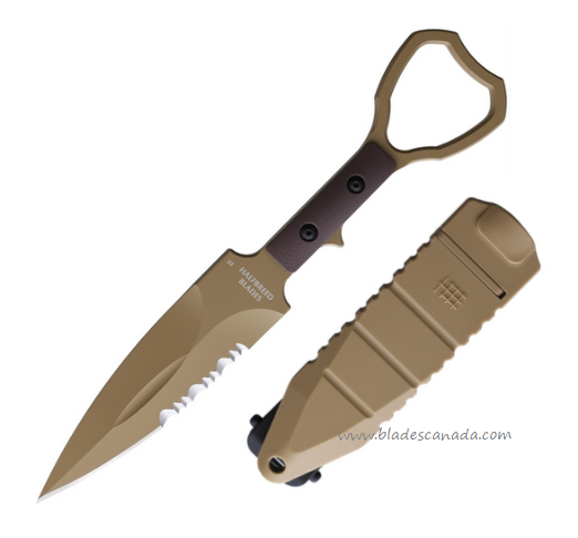 Halfbreed Compact Clearance Fixed Blade Knife, K110, G10 Dark Earth, CCK-01DE