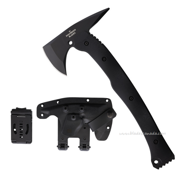 Halfbreed Large Rescue Axe, K110 Black, G10 Black, Kydex Sheath, LRA-01BLK