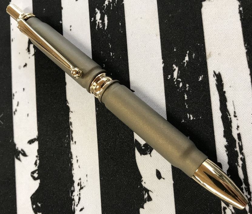 High Caliber Click Bullet Pen Burnt Bronze - Gold