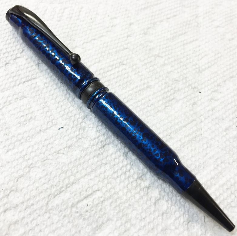 High Caliber 308 Blue Vein Powder Coated Pen - Bright Copper - Click Image to Close