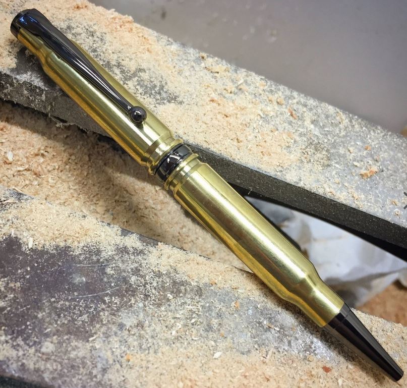 High Caliber 308 Brass Pen - Gunmetal