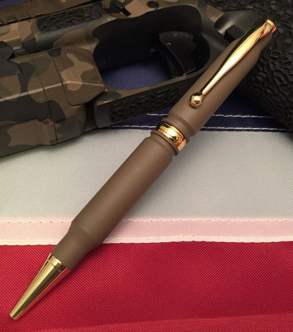 High Caliber 308 Magpul Flat Dark Earth Pen - Gold - Click Image to Close