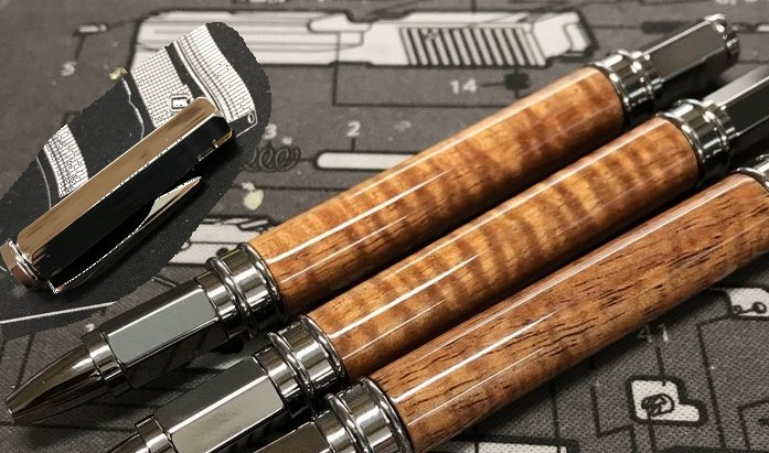 High Caliber Koa Wood Rollerball - Click Image to Close