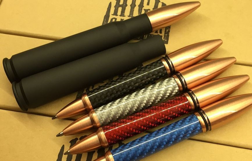 High Caliber 50 Caliber Silver Fiber Pen