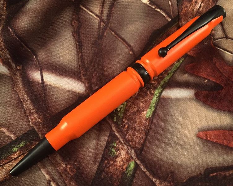 High Caliber 308 Safety Orange Cerakoted Pen - Black