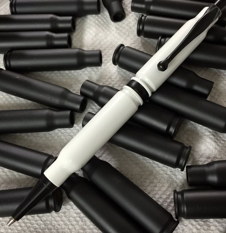 High Caliber 308 White Cerakoted Pen - Black