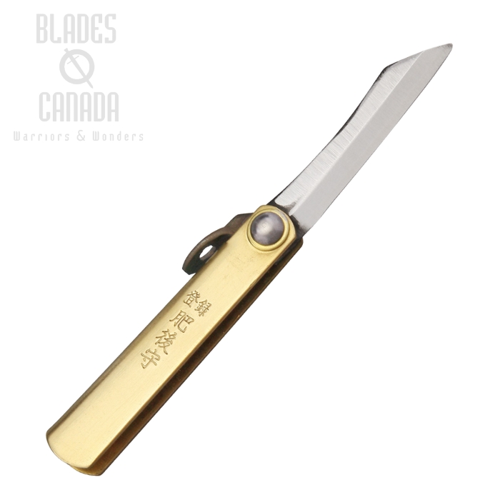 Nagao Higonokami 01 Slipjoint Folding Knife, SK Steel, Brass