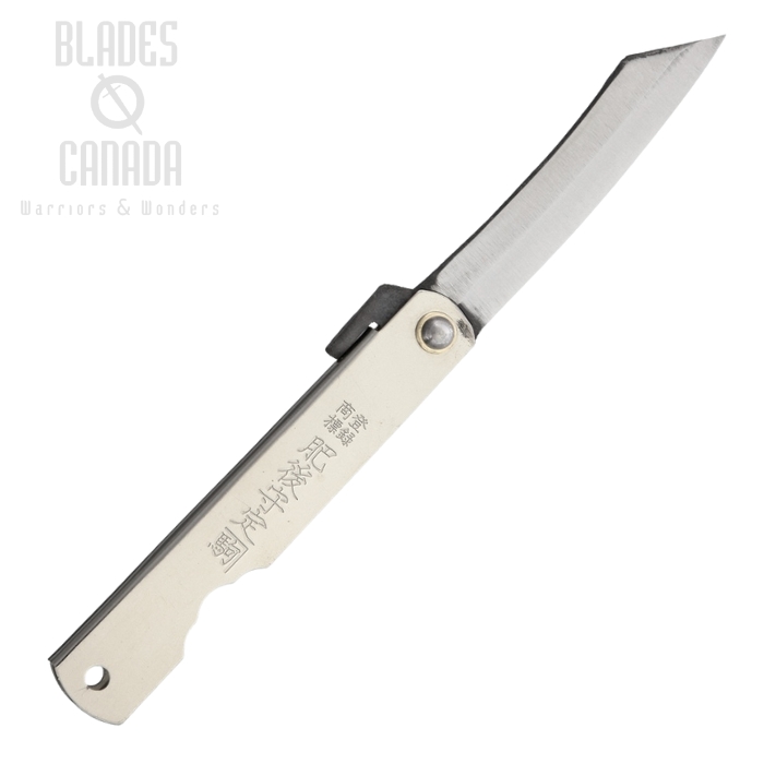 Nagao Higonokami 03SL Slipjoint Folding Knife, SK Steel, Stainless Silver