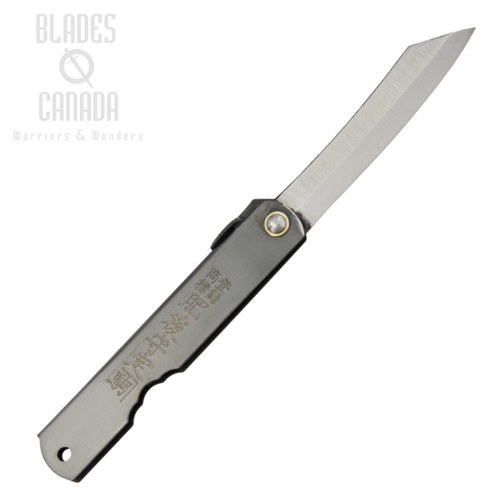 Nagao Higonokami 04BL Slipjoint Folding Knife, SK Steel, Stainless Black