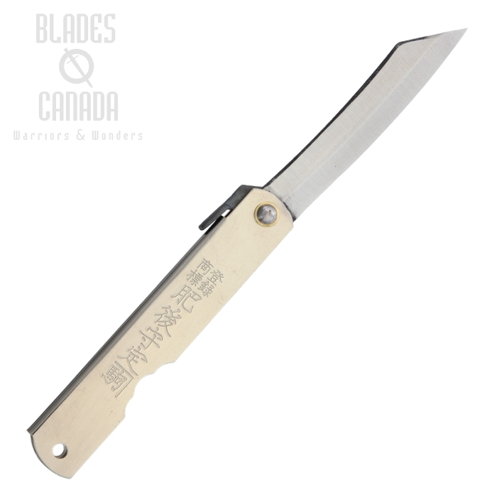 Nagao Higonokami 04SL Slipjoint Folding Knife, SK Steel, Stainless Silver