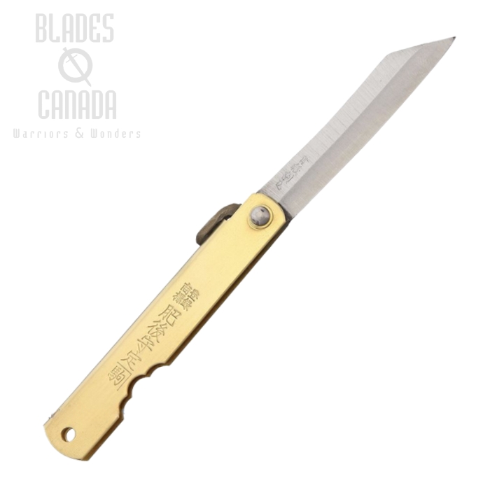 Nagao Higonokami 09 Slipjoint Folding Knife, Blue Steel, Brass
