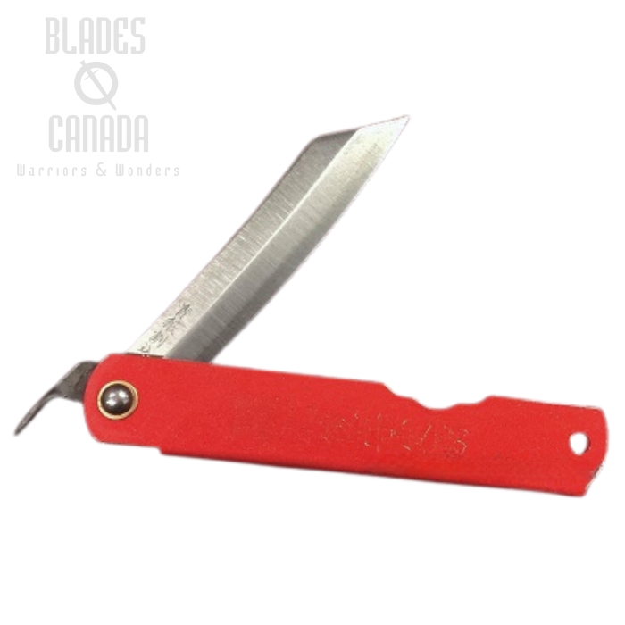 Nagao Higonokami CLG Slipjoint Folding Knife, Red Lacquer Gold Edition, Blue Steel
