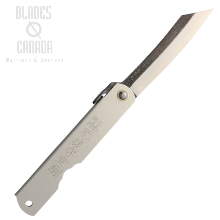 Nagao Higonokami No.10 Slipjoint Folding Knife, Matte Grey Edition, Blue Steel Two-Tone