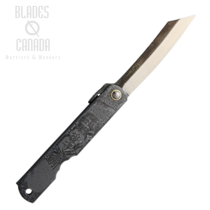 Nagao Higonokami No.3 Slipjoint Folding Knife, Graphite Edition, Blackened Blue Steel