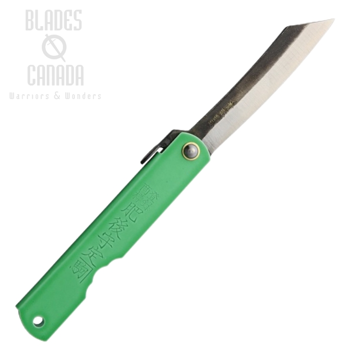Nagao Higonokami No.6 Slipjoint Knife, Green Edition, Blue Steel