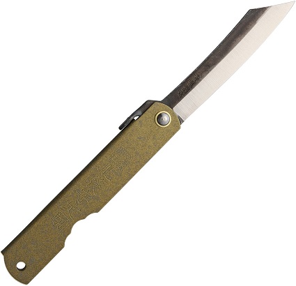 Nagao Higonokami No.1 Slipjoint Folding Knife, Gold Spec Edition, Blue Steel