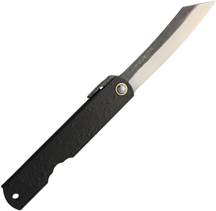Nagao Higonokami No.5 Slipjoint Folding Knife, Black Pools Edition, Blue Steel