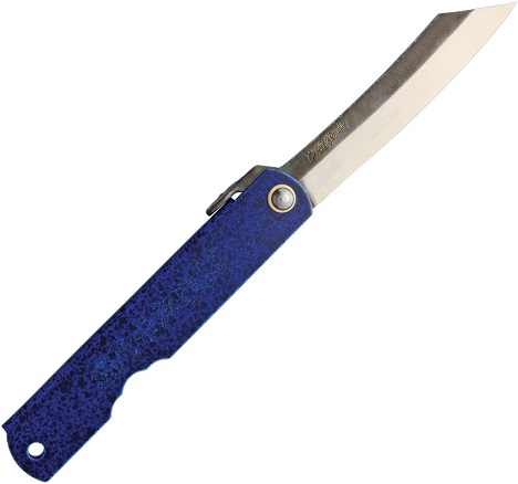 Nagao Higonokami No.8 Slipjoint Folding Knife, Deep Blue Edition, Blue Steel