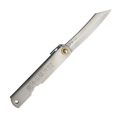 Nagao Higonokami Slipjoint Folding Knife, VG10 Warikomi, Stainless - Click Image to Close