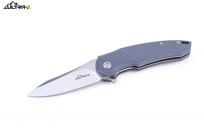 Ultra-X Vulture Flipper Folding Knife, D2 Satin, G10 Dark Grey, HK221B