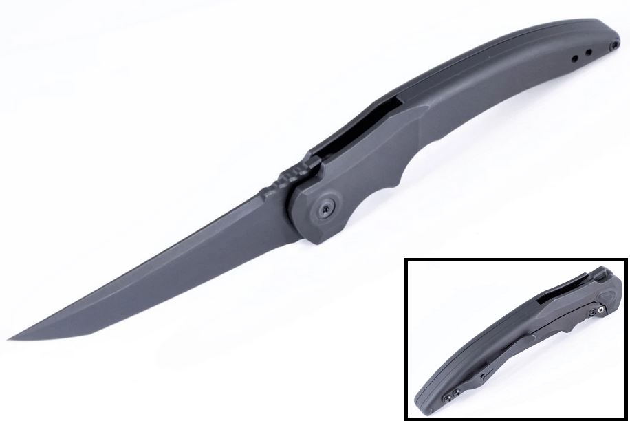 Hoback Sliver Framelock Folding Knife, CPM 20CV, Titanium DLC Stonewash