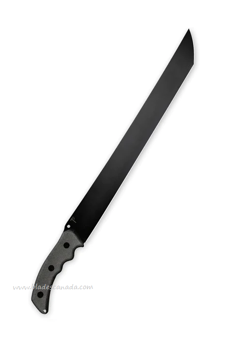 Hoback The Way Fixed Blade Machete, 14C28N Black SW, Micarta Black