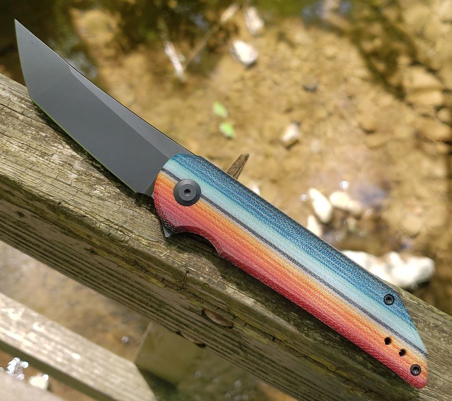 Hoback Radford Flipper Framelock Knife, CPM 20CV SW, Titanium/Mexican Blanket G-Carta