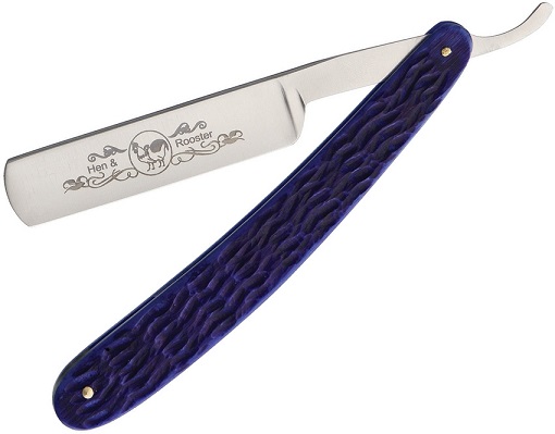 Hen & Rooster Straight Razor, Blue Pick Bone, 401BLBP