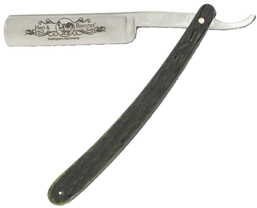 Hen & Rooster Straight Razor, Green Pick Bone, 401GPB