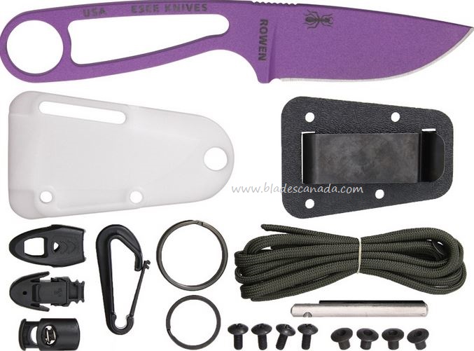 ESEE Izula w/KIT Fixed Blade Knife, 1095 Carbon Purple, Molded Sheath, IZULA-PURP-KIT
