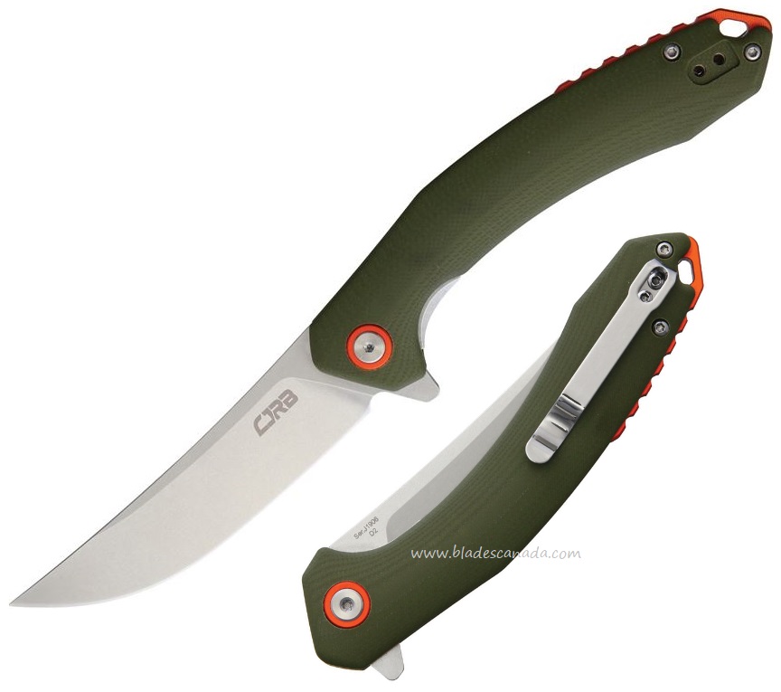 CJRB Gobi Flipper Folding Knife, D2, G10 Green, J1906GNC