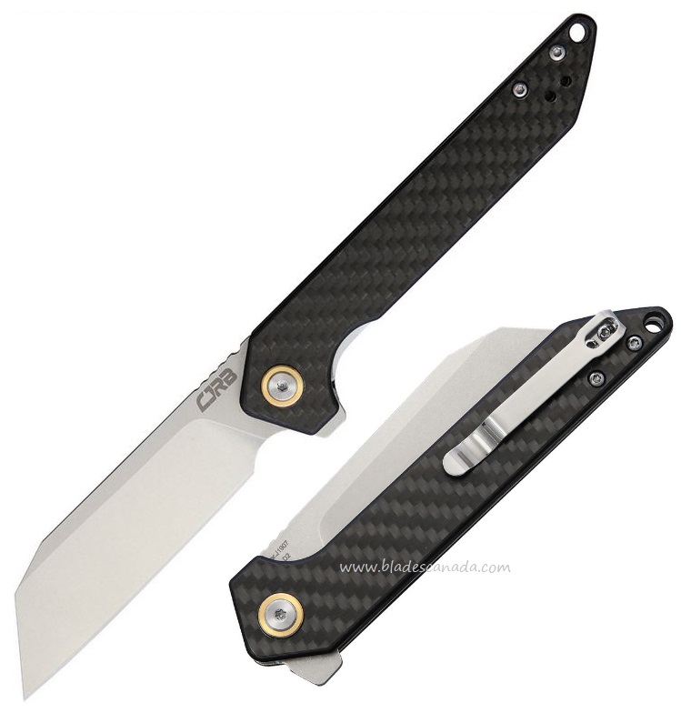 CJRB Rampart Flipper Folding Knife, D2, Carbon Fiber, J1907CF