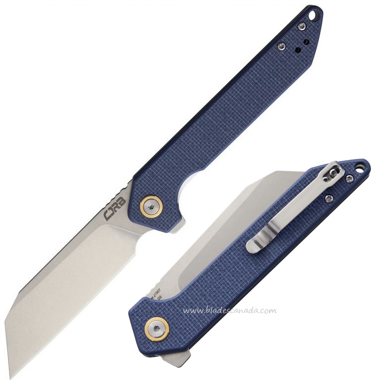 CJRB Rampart Flipper Folding Knife, D2, G10 Blue/Grey, J1907-GYF