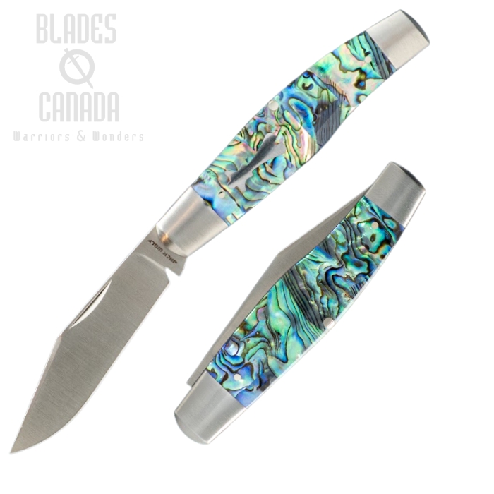 (image for) (Coming Soon) Jack Wolf Stockman Slipjoint Folding Knife, Sandvik, Abalone, STOCK-01-ABALONE