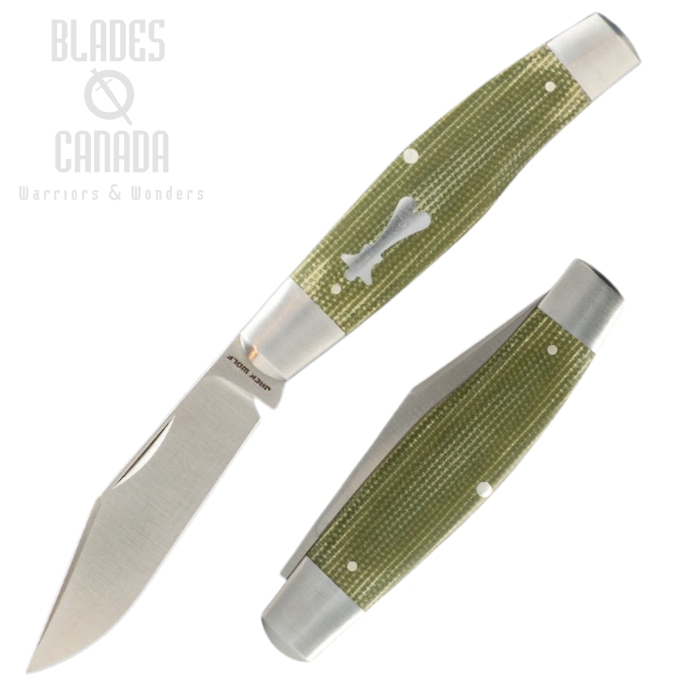 (image for) (Coming Soon) Jack Wolf Stockman Slipjoint Folding Knife, Sandvik, Micarta Green, STOCK-01-GRN-CAN-MIC