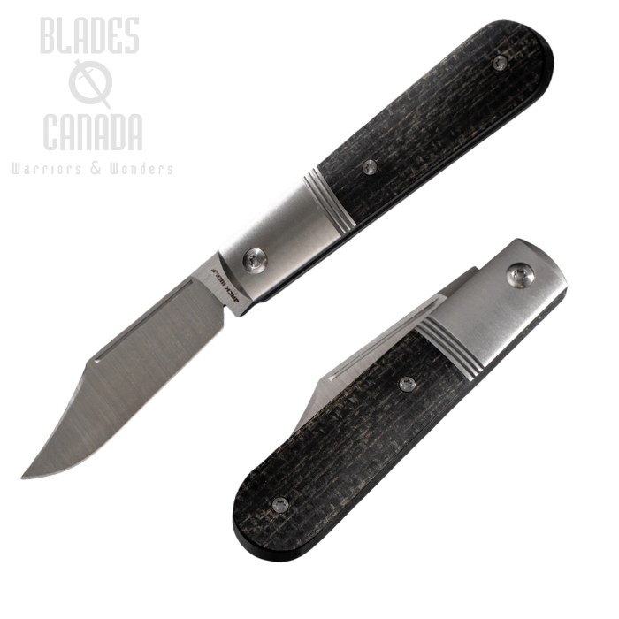 Jack Wolf Big Bro Jack Folding Knife, Sandvik, Burlap Micarta Black, BIGBR-02-BLK-BUR-MIC