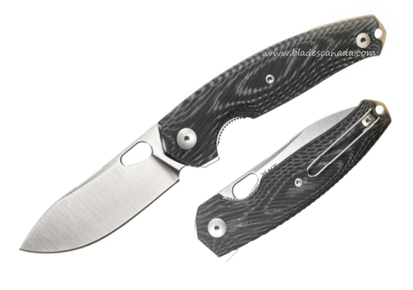 GiantMouse ACE JAGT Flipper Folding Knife, CPM MagnaCut Satin, Micarta Black, JAGT-BLK-CANVAS