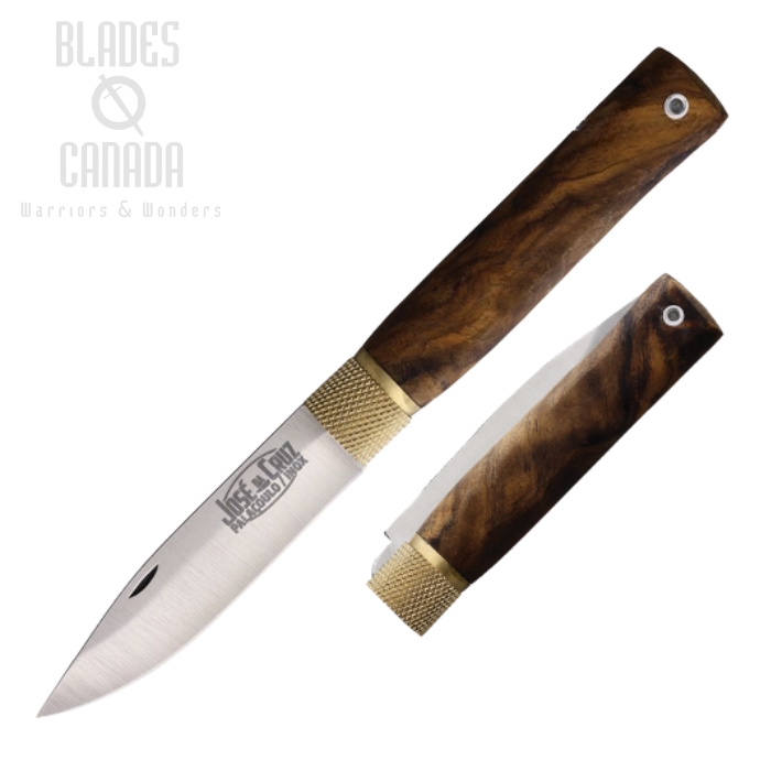 Jose Da Cruz Large Slipjoint Folding Knife, Stainless Satin, Bocote Wood, JDCIM85017